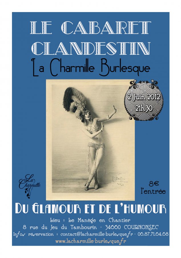 Affiche Cabaret Clandestin La Charmille Burlesque 